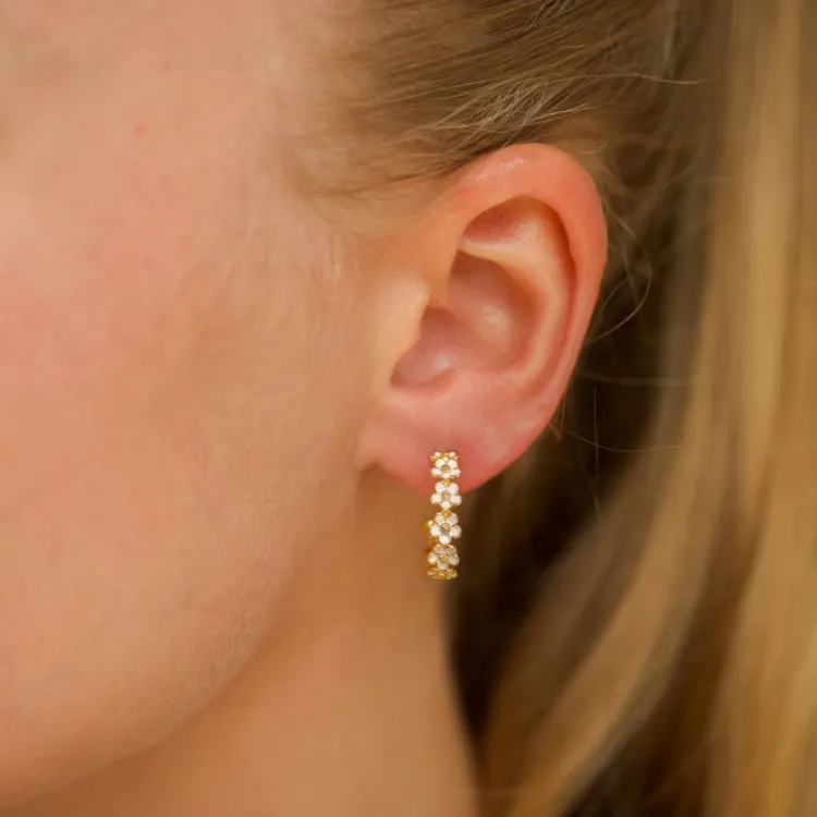 17 mm margriet creool in verguld zilver - Majse