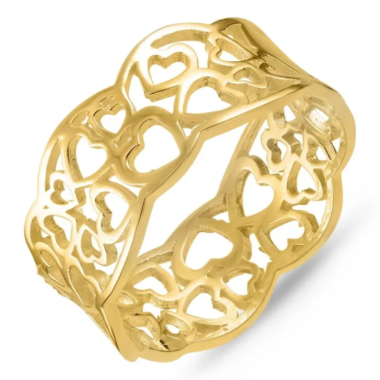 hart ring in verguld sterlingzilver
