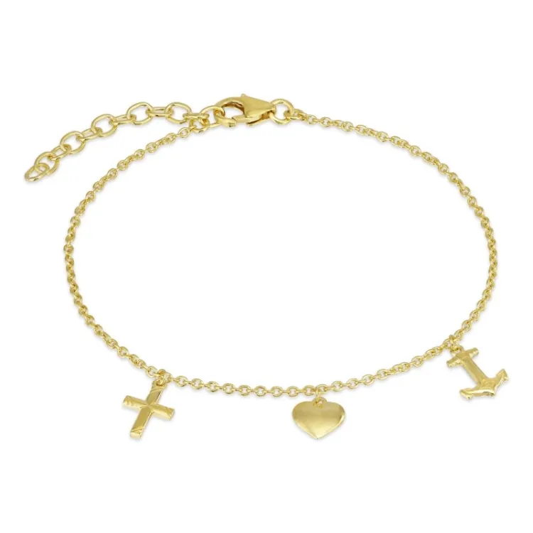 geloof-hoop-liefde armband in verguld sterlingzilver - Amoré