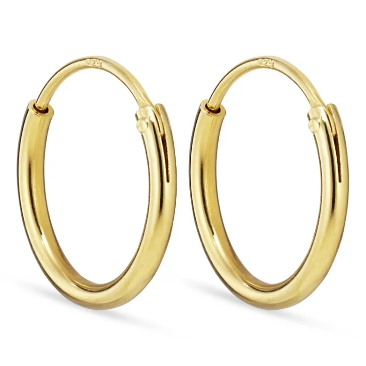 12 mm creool in verguld sterlingzilver - Mix & Match