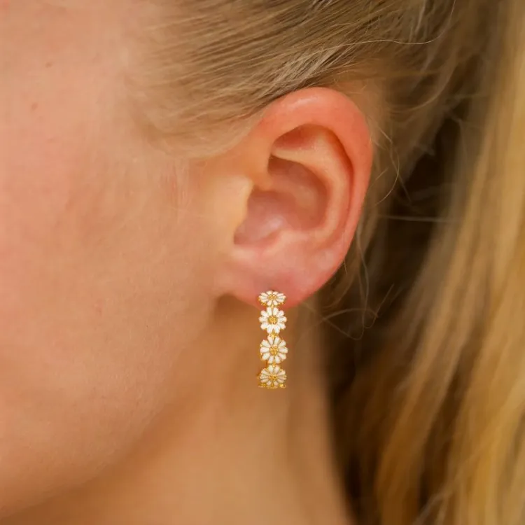 21,5 mm margriet halfcreool in verguld sterlingzilver - Maggie