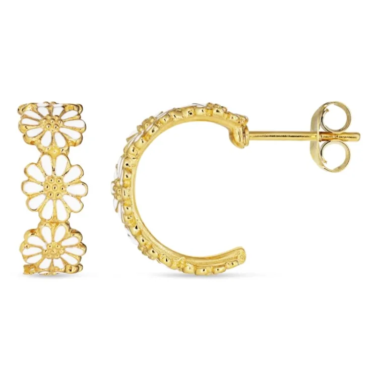 16 mm margriet halfcreool in verguld sterlingzilver - Maggie