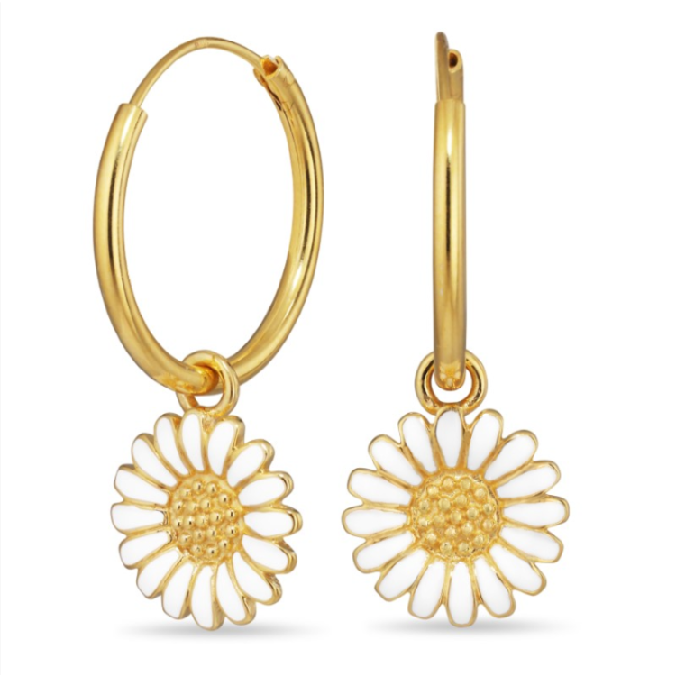 18 mm margriet creool in verguld sterlingzilver - Matilda