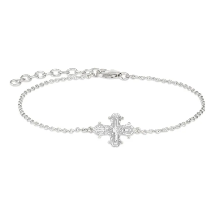 12 x 10,5 mm dagmarkruis ankerarmband in zilver - Amoré