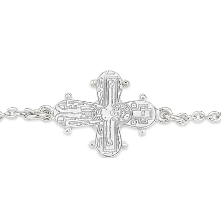12 x 10,5 mm dagmarkruis ankerarmband in zilver - Amoré