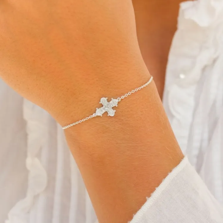 12 x 10,5 mm dagmarkruis ankerarmband in zilver - Amoré