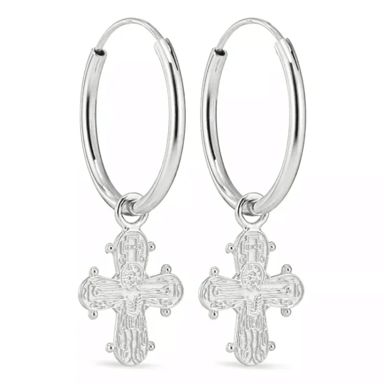 18 mm kruis creool in zilver - Amoré