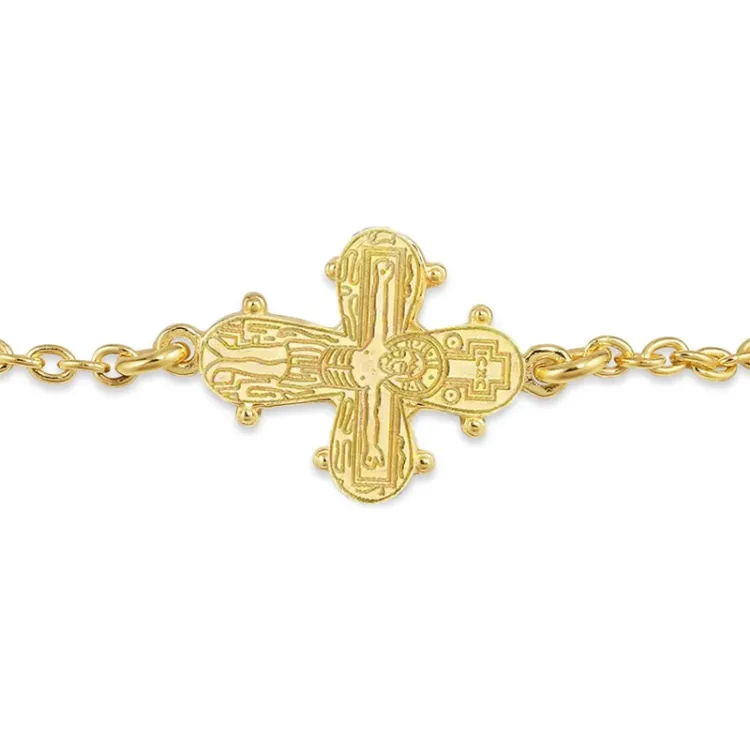 10 x 8,5 mm dagmarkruis armband in verguld sterlingzilver - Amoré