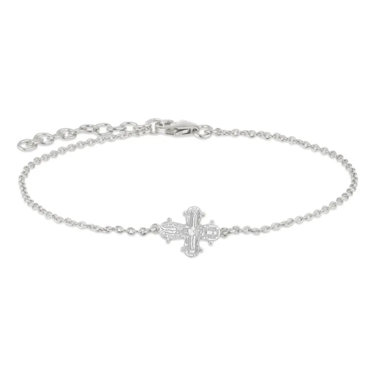 10 x 8,5 mm dagmarkruis armband in zilver - Amoré