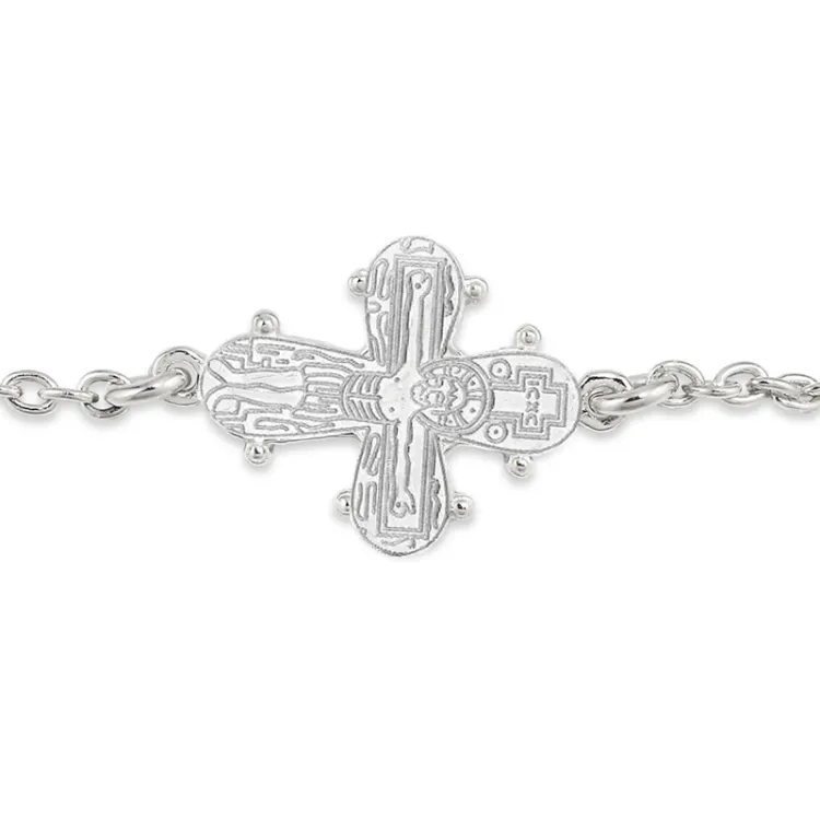 10 x 8,5 mm dagmarkruis armband in zilver - Amoré
