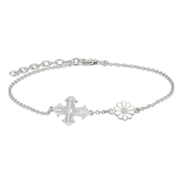 12 x 10,5 mm dagmarkruis armband in zilver