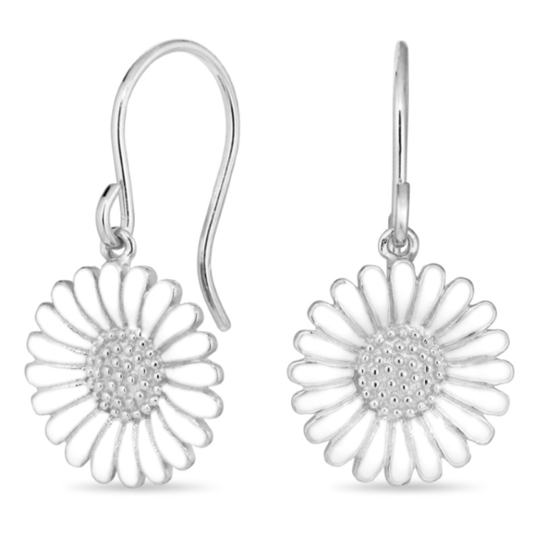 14,5 mm margriet oorbellen in zilver - Matilda