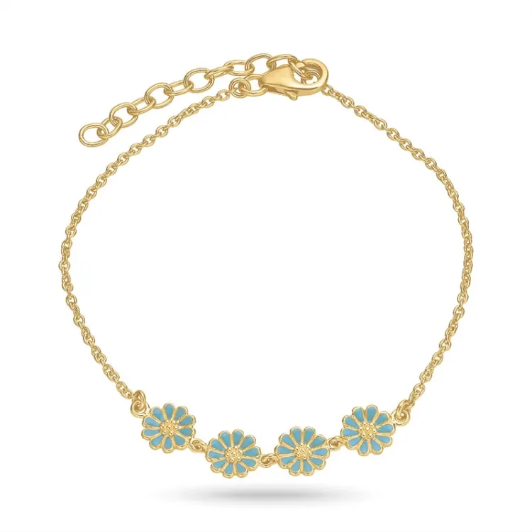 margriet blauwe armband in verguld sterlingzilver - Maggie
