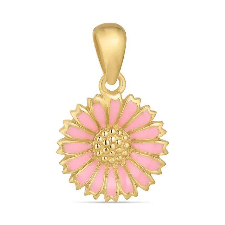 14,5 mm margriet pink hanger in verguld sterlingzilver - Marie