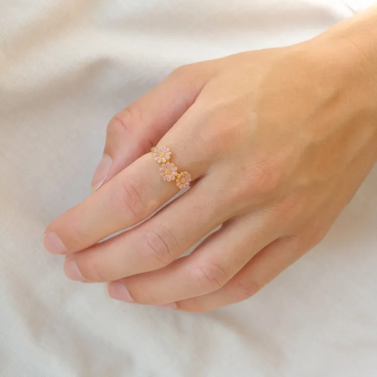 margriet roze ring in verguld sterlingzilver - Maggie