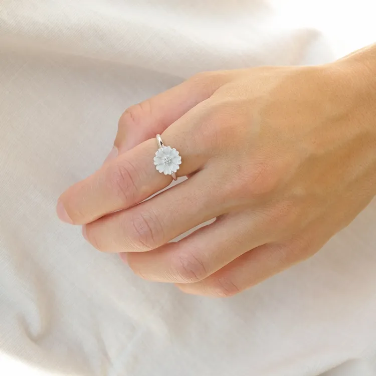 11 mm margriet ring in zilver - Magda