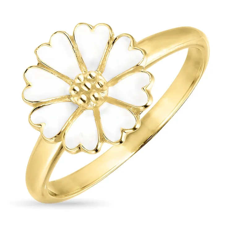 11 mm margriet ring in verguld sterlingzilver - Magda