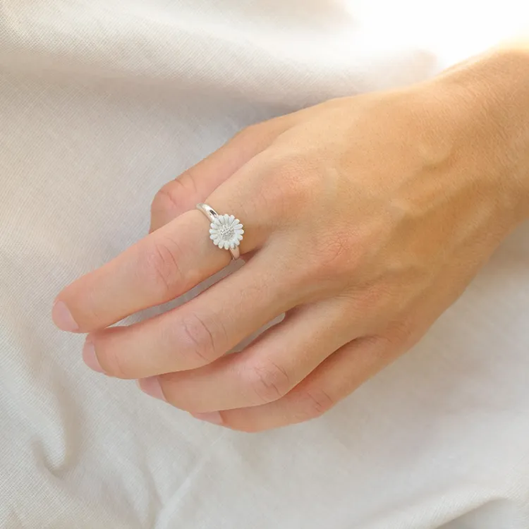 10 mm margriet ring in zilver - Matilda