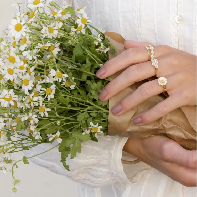 margriet ring in verguld sterlingzilver