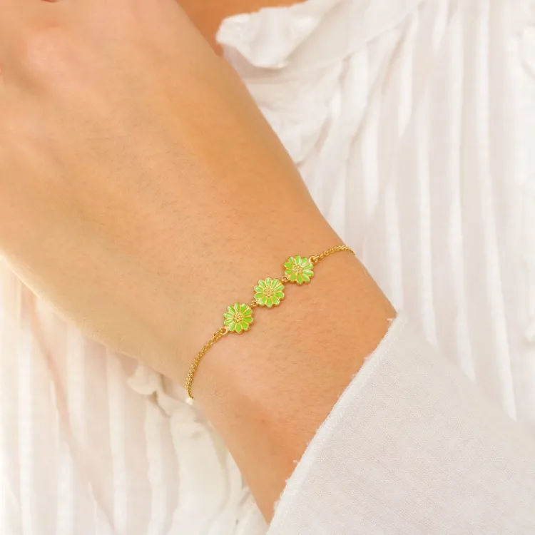 margriet lichtgroene armband in verguld sterlingzilver - Maggie