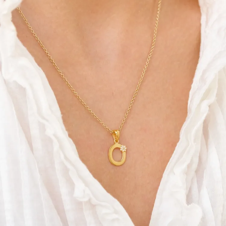 letter o hanger in verguld sterlingzilver