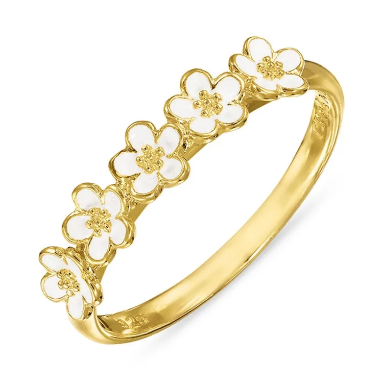 margriet witte ring in verguld sterlingzilver - Majse