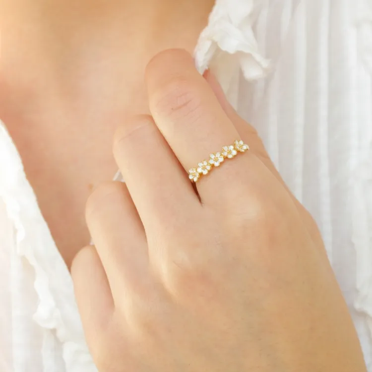margriet witte ring in verguld sterlingzilver - Majse