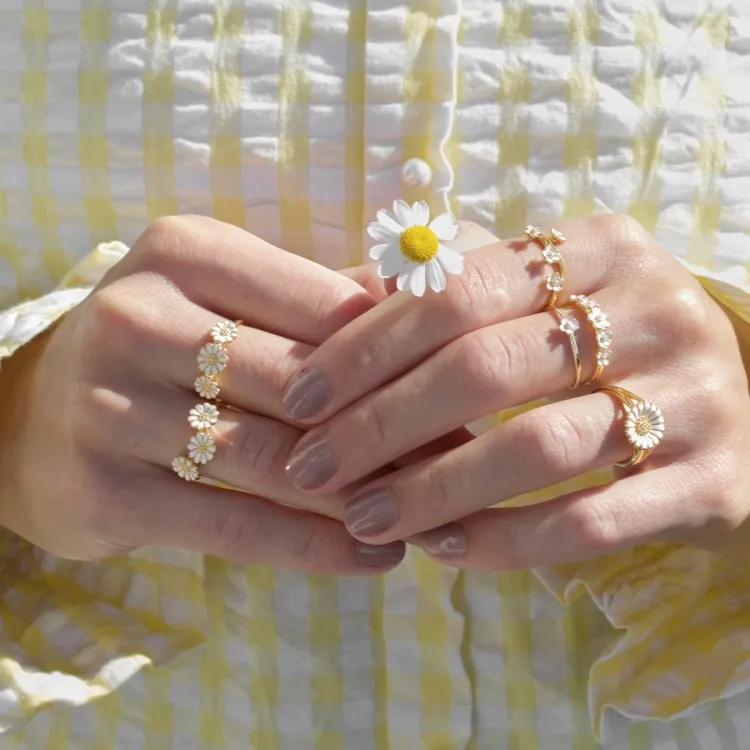 margriet witte ring in verguld sterlingzilver - Majse