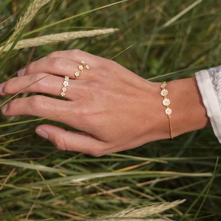 margriet witte ring in verguld sterlingzilver - Majse