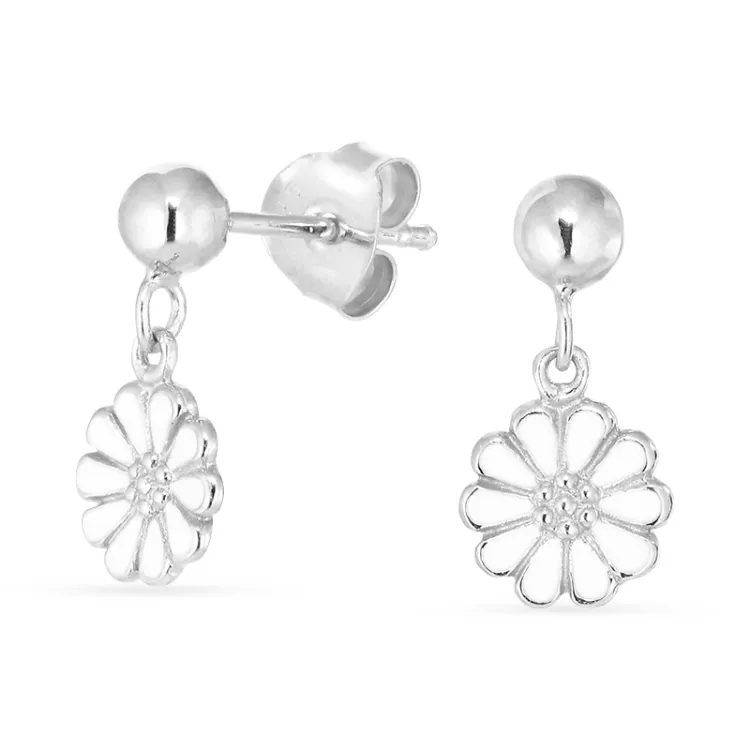 8 mm margriet oorsteker in zilver - Maggie