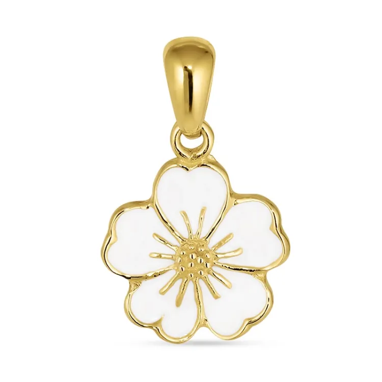 11 mm vergeet-mij-nietje hanger in verguld sterlingzilver
