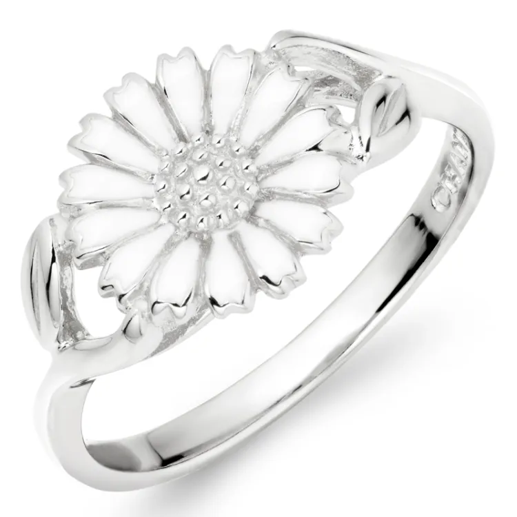 10 mm margriet ring in zilver - Marie