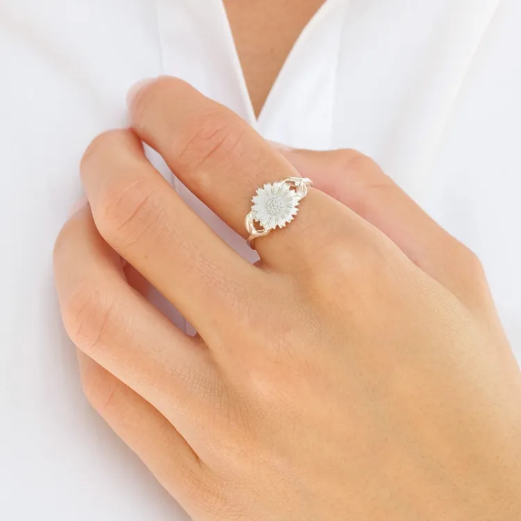 10 mm margriet ring in zilver - Marie
