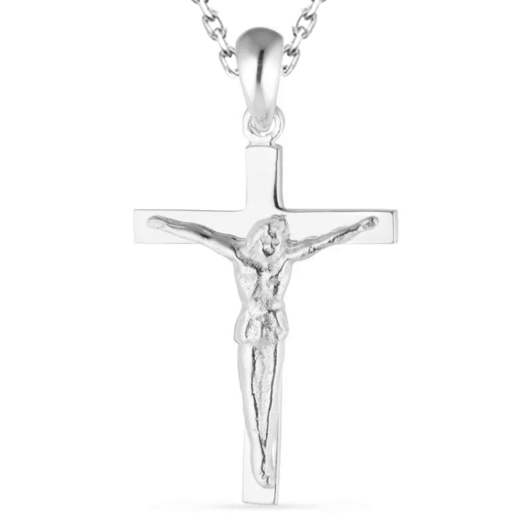 kruis ketting in zilver met hanger in zilver - Amoré