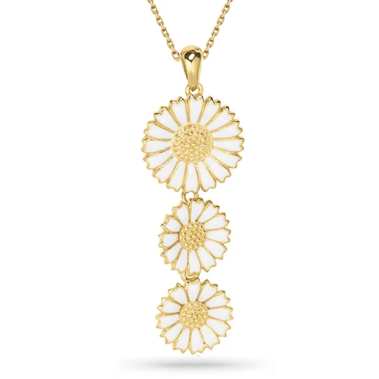 margriet ketting met hanger in verguld sterlingzilver - Marie