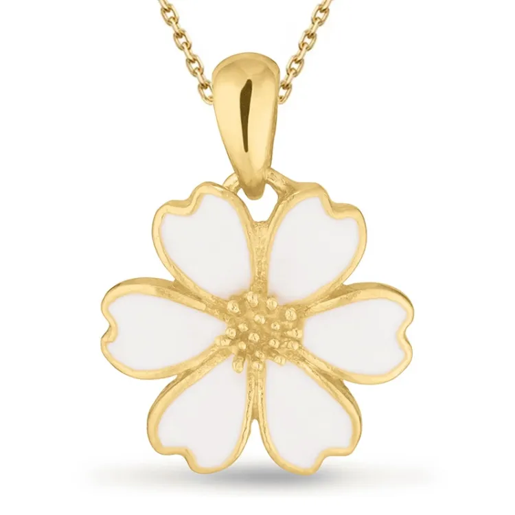 margriet hanger met ketting in verguld sterlingzilver - Magda