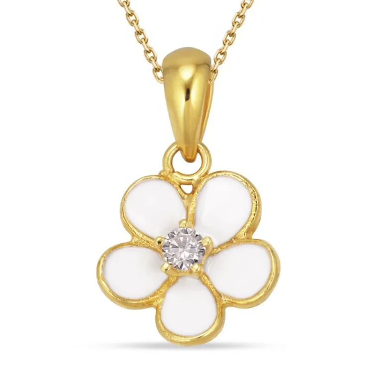 margriet hanger met ketting in verguld sterlingzilver - Majse