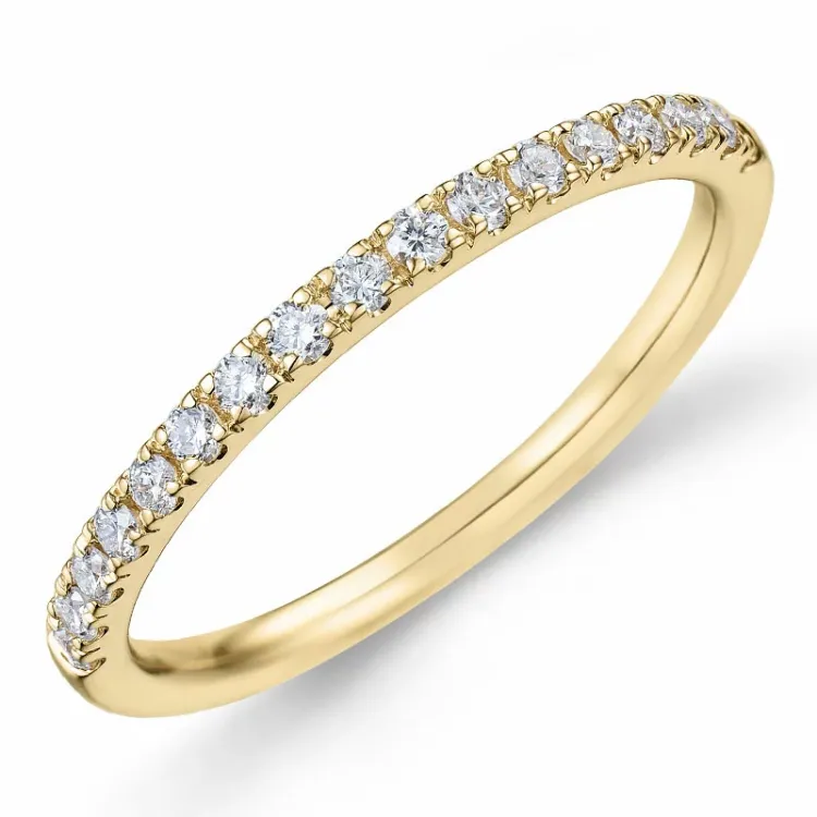 eenvoudige diamant mémoire ring in 14 karaat goud 0,25 ct