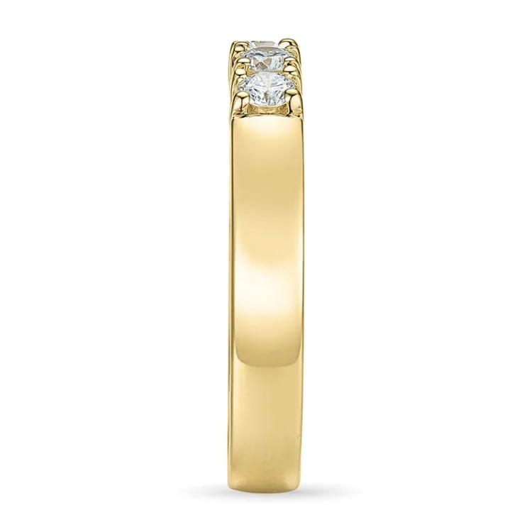 campagne - mémoire ring in 14 karaat goud 5 x 0,07 ct