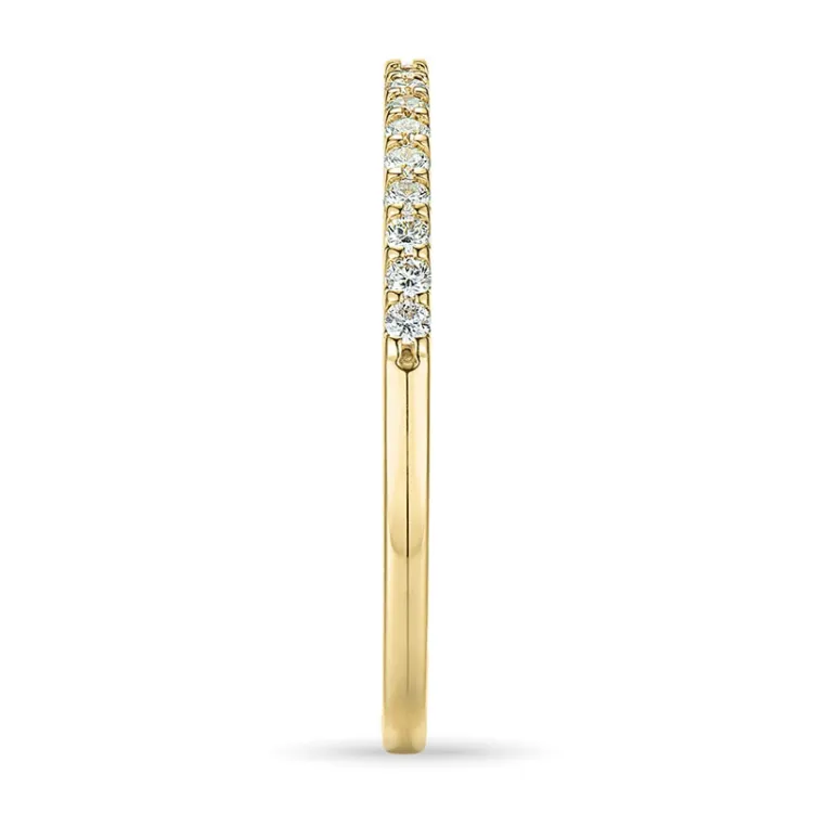 Smal diamant mémoire ring in 14 karaat goud 0,15 ct