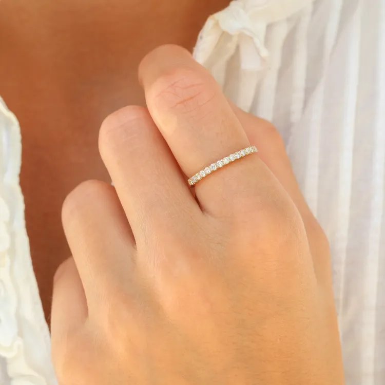 Diamant mémoire ring in 14 karaat goud 0,25 ct
