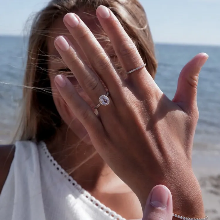 Diamant mémoire ring in 14 karaat goud 0,25 ct