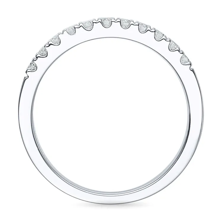 Diamant mémoire ring in 14 karaat witgoud 0,26 ct