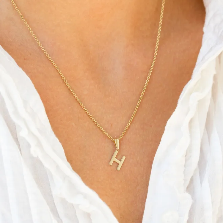 letter h hanger in 8 karaat goud - My Letter