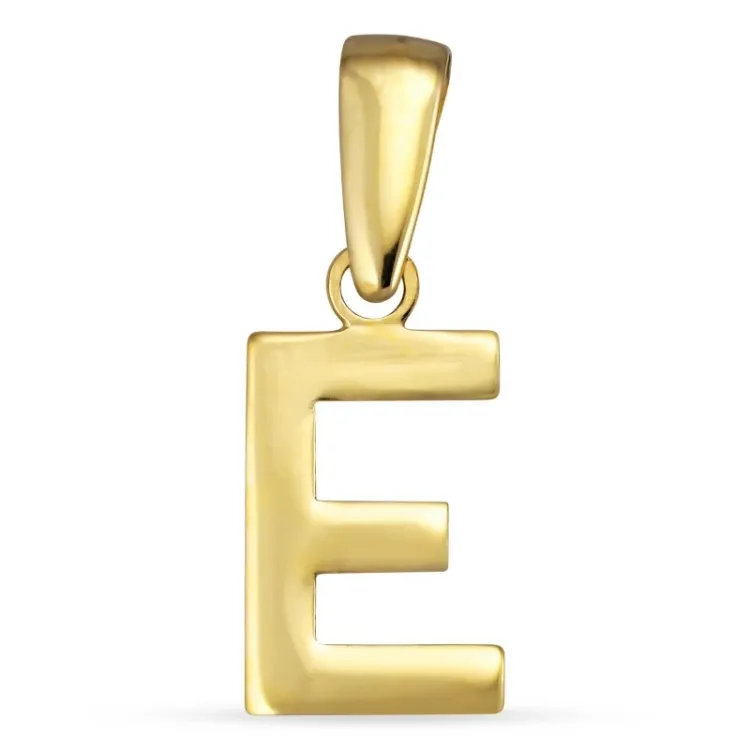 letter e hanger in 8 karaat goud - My Letter