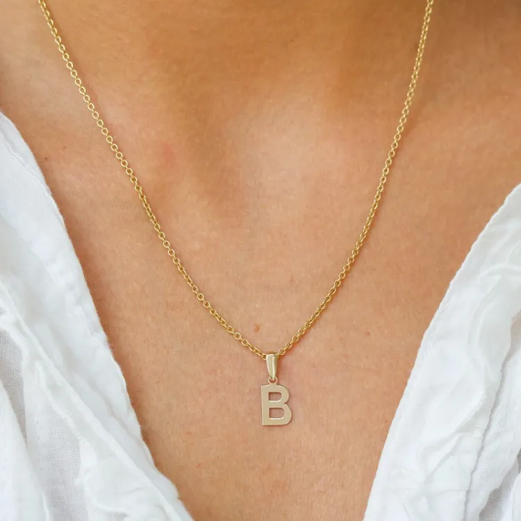letter b hanger in 8 karaat goud - My Letter