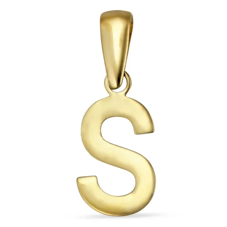 letter s hanger in 8 karaat goud - My Letter