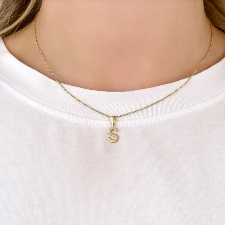 letter s hanger in 8 karaat goud - My Letter