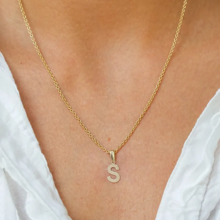 letter s hanger in 8 karaat goud - My Letter