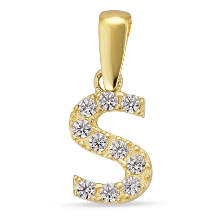 letter s hanger in 8 karaat goud - My Letter